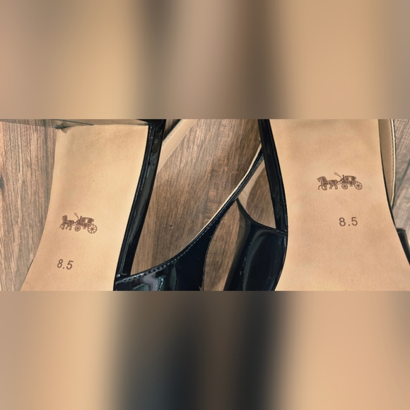 COACH Black Patent-leather Slingback Shoes Exc Cond!! - Picture 8 of 9